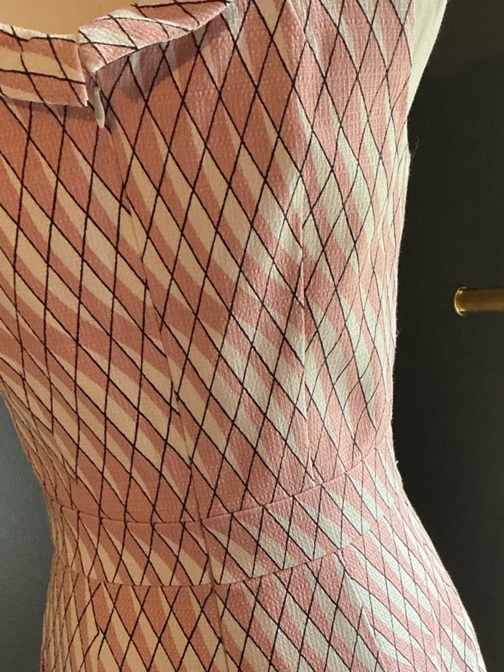 Boden Pink Plaid Geometric Pattern Dress, size 4 - Picture 5 of 12
